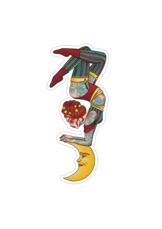 Contorted Moon Sticker