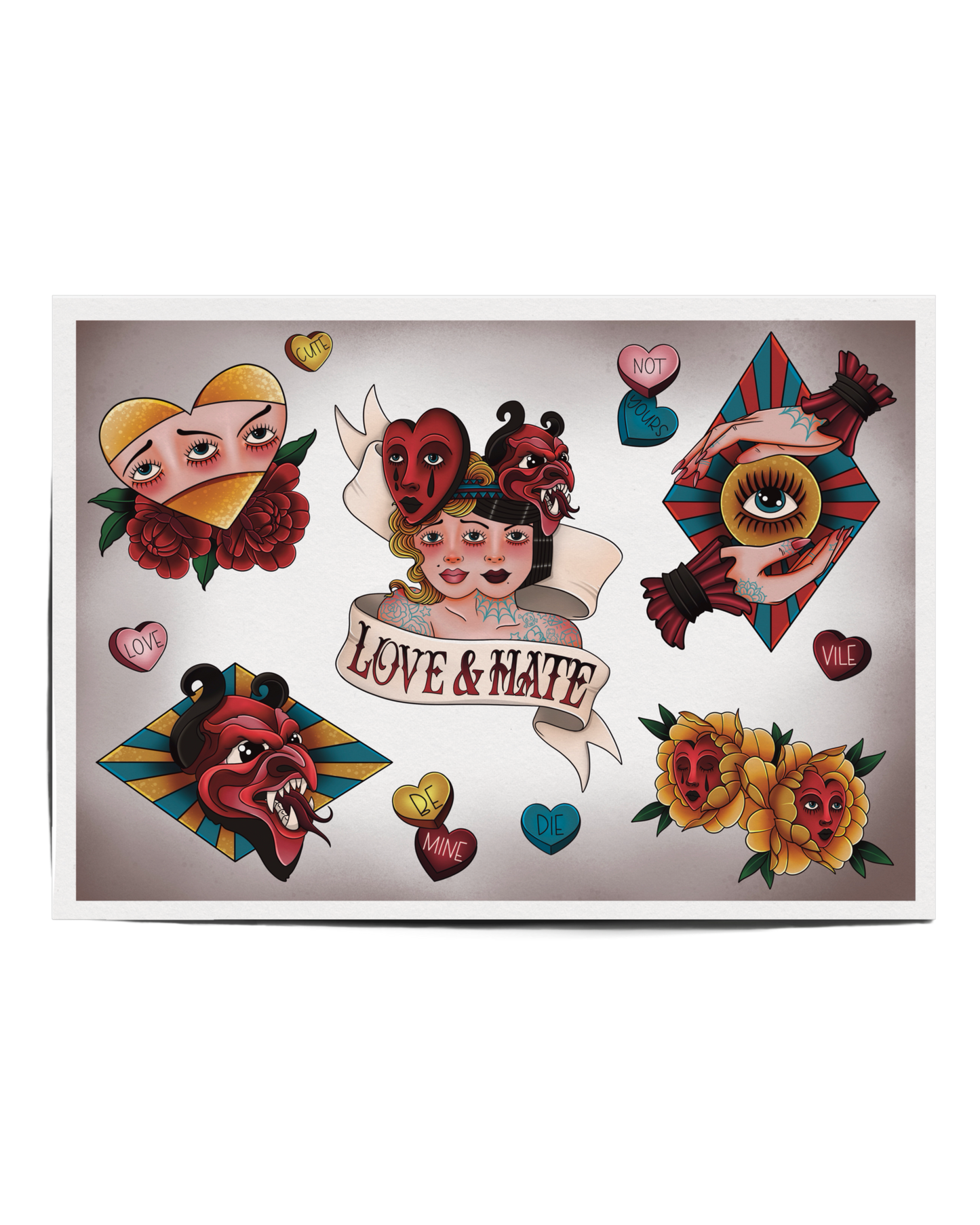Siamese – Freakshow Tattoo Flash