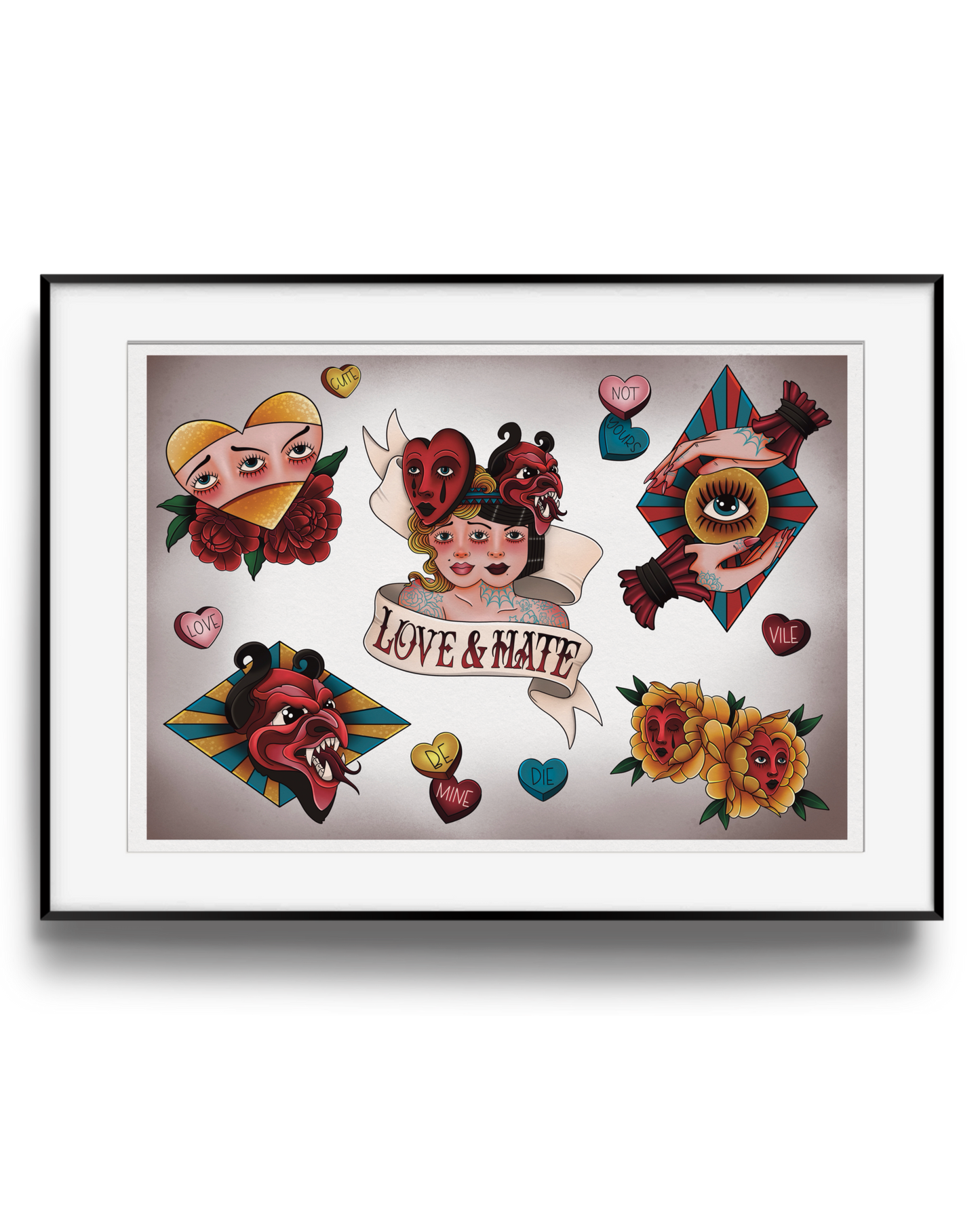 Siamese – Freakshow Tattoo Flash