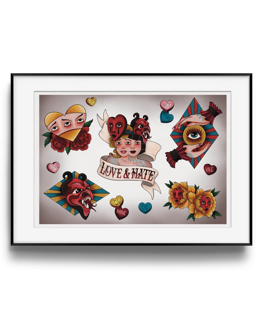 Siamese – Freakshow Tattoo Flash