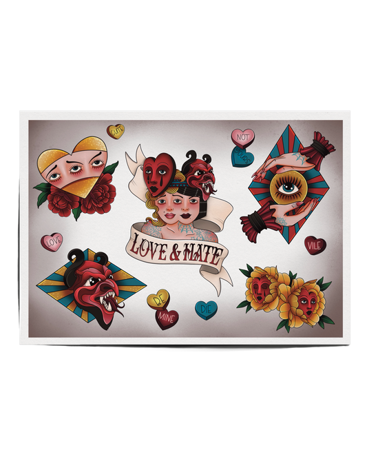 Siamese – Freakshow Tattoo Flash