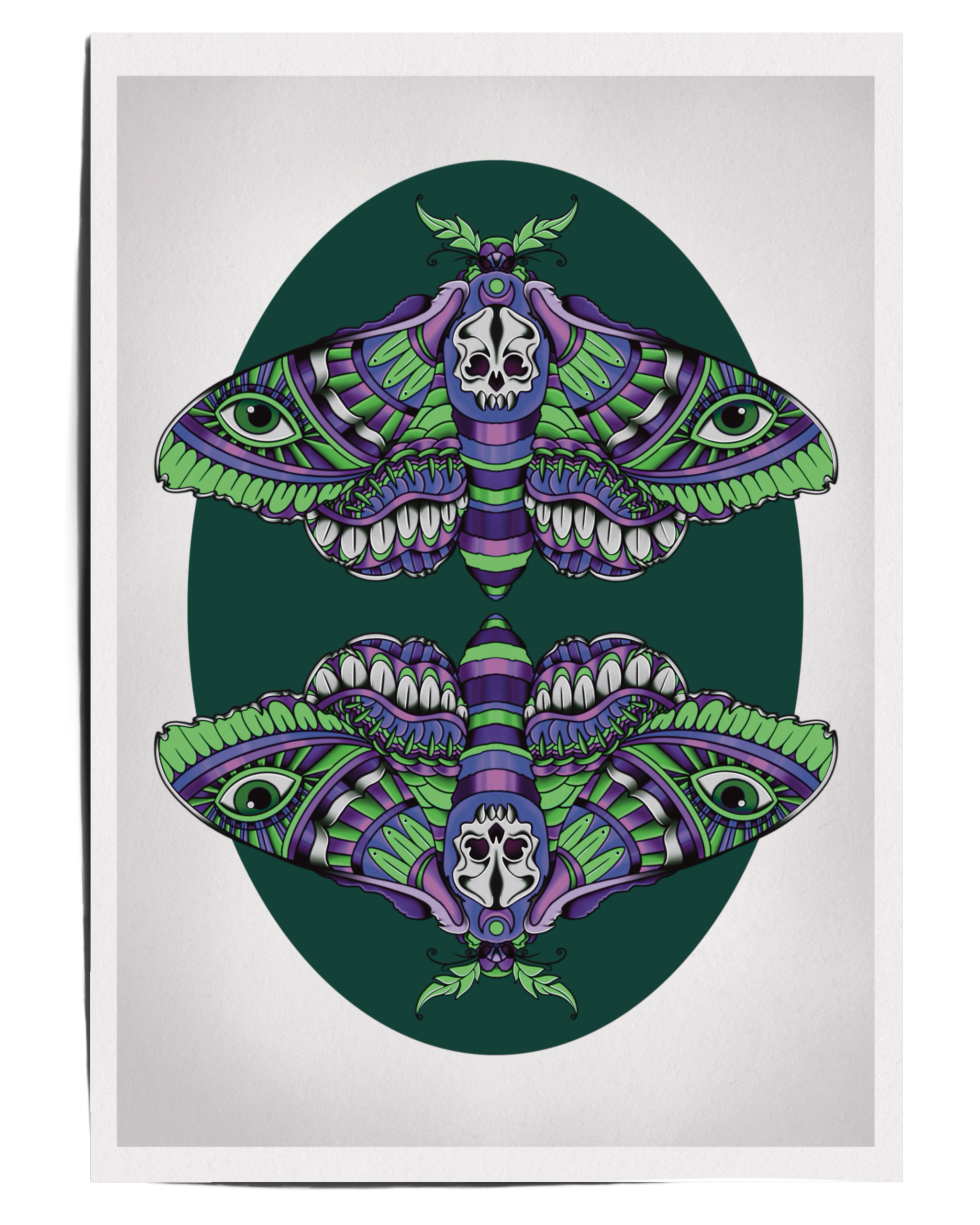 Deathmoth Duo – Mirrored Moths – Badb & Banshee